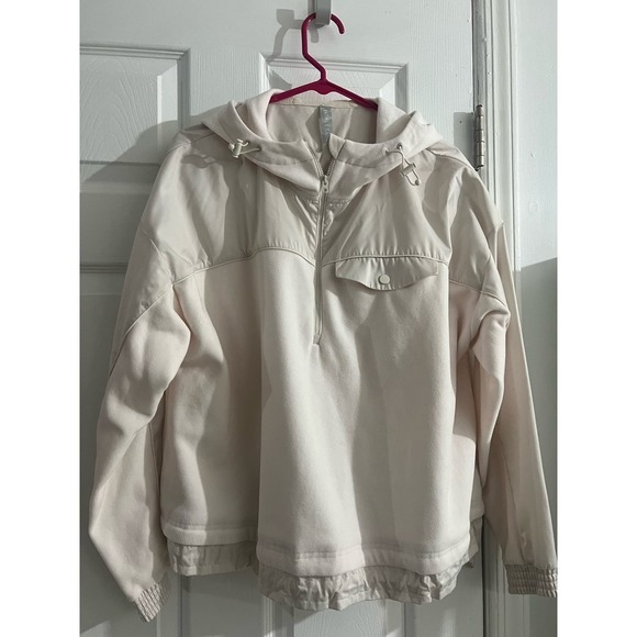 Athleta Jackets & Blazers - Athleta white cream jacket size medium soft jacket with pockets